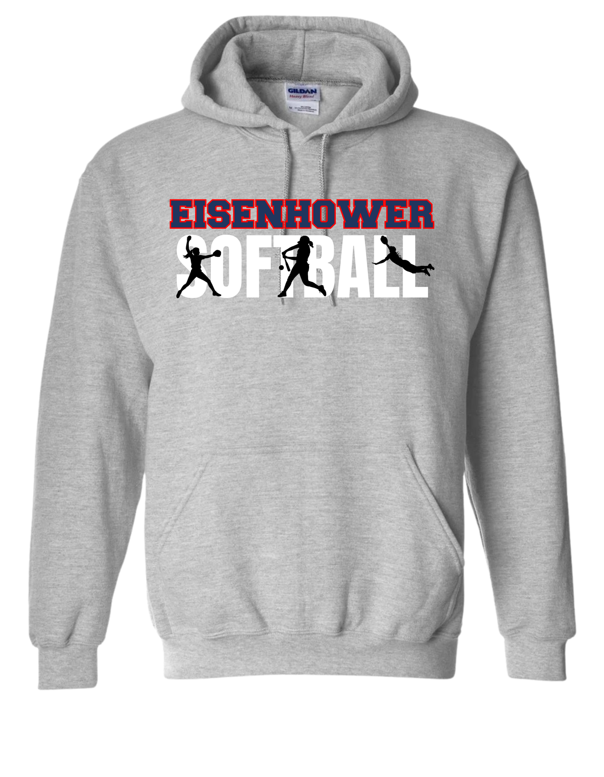 Eisenhower Softball Player Silhouette Sport Gray hoodie