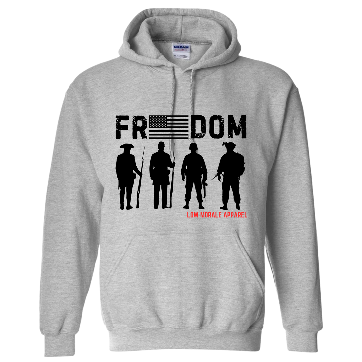FREEDOM gray hoodie mockup
