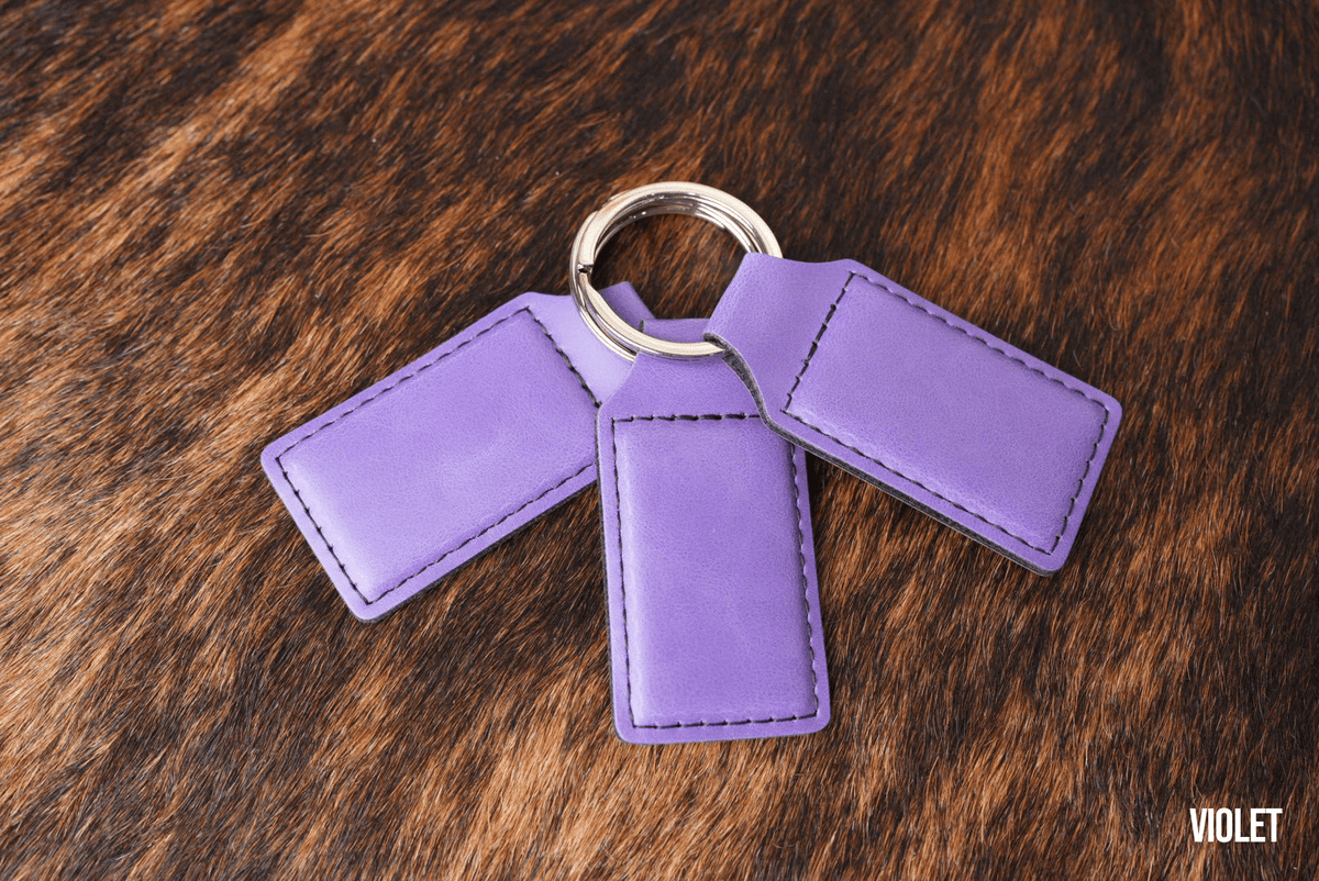 Violet premium leatherette keychain blank