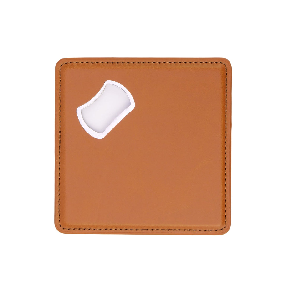 Rawhide blank magnetic leatherette bottle opener coaster