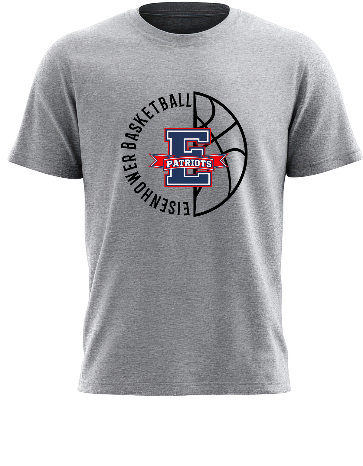Eisenhower Basketball E Logo Sport Gray tee