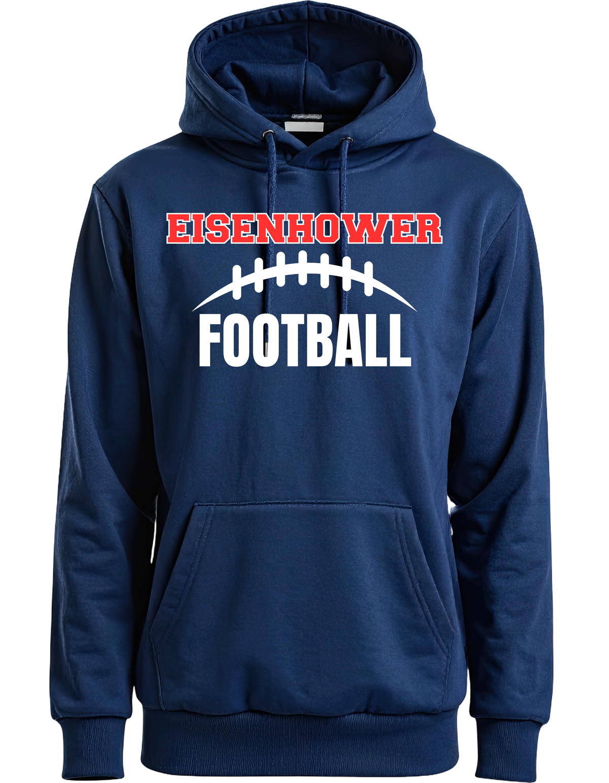 Eisenhower Football Laces Navy hoodie
