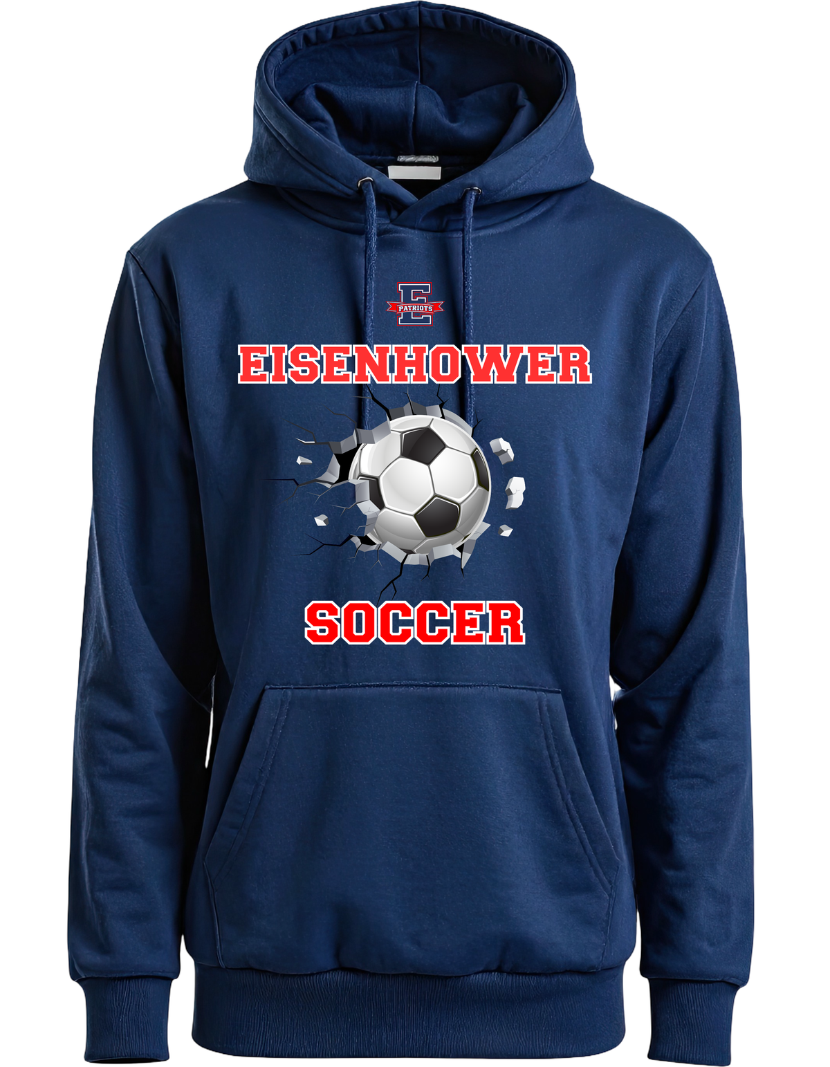Eisenhower Soccer Cracked Ball Navy hoodie