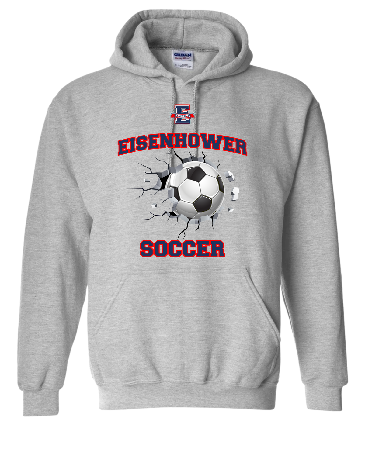 Eisenhower Soccer Cracked Ball Sport Gray hoodie