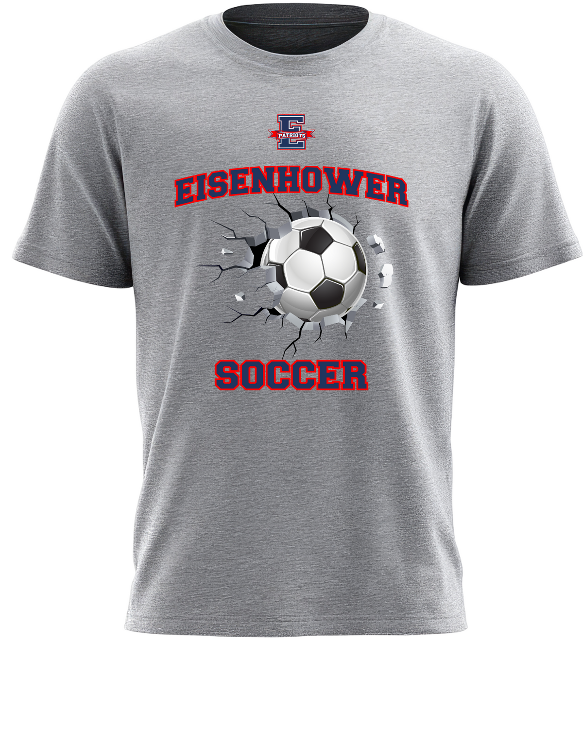 Eisenhower Soccer Cracked Ball Sport Gray tee