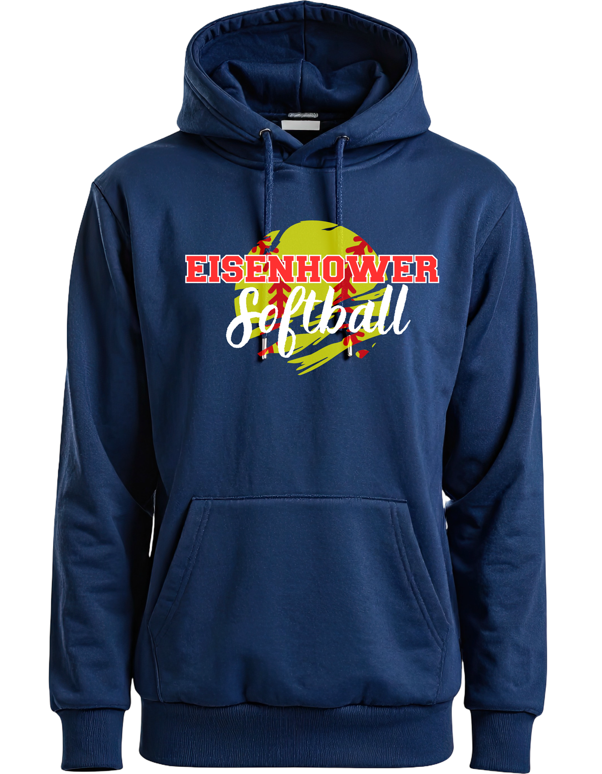 Eisenhower Softball Distressed Ball Navy hoodie