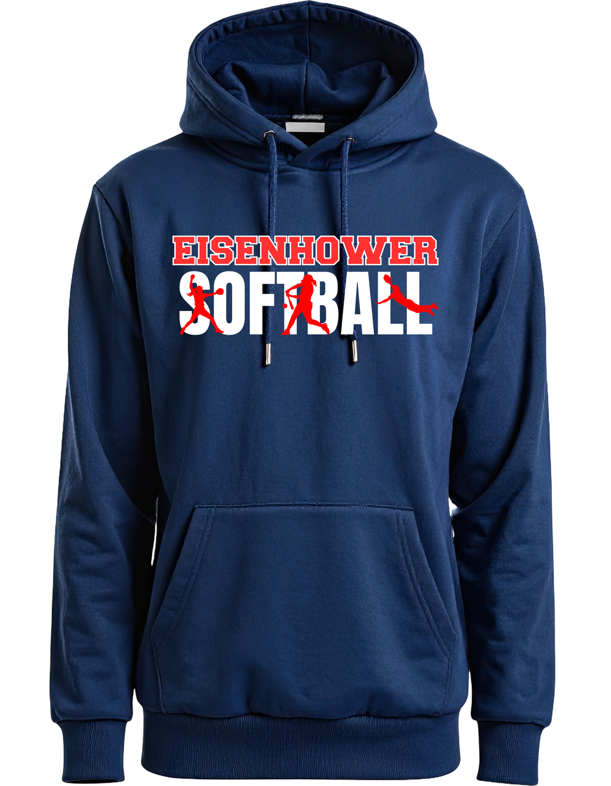 Eisenhower Softball Player Silhouette Navy hoodie