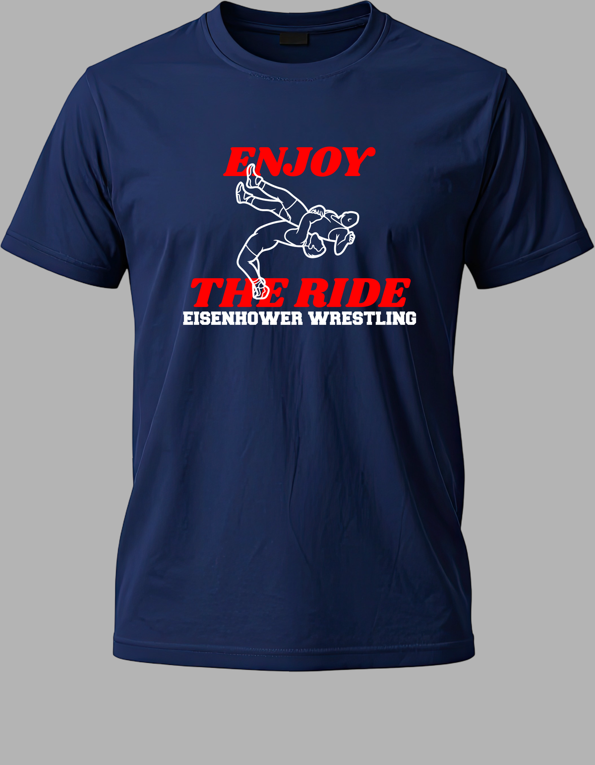 Eisenhower Wrestling Enjoy the Ride Boys Navy tee