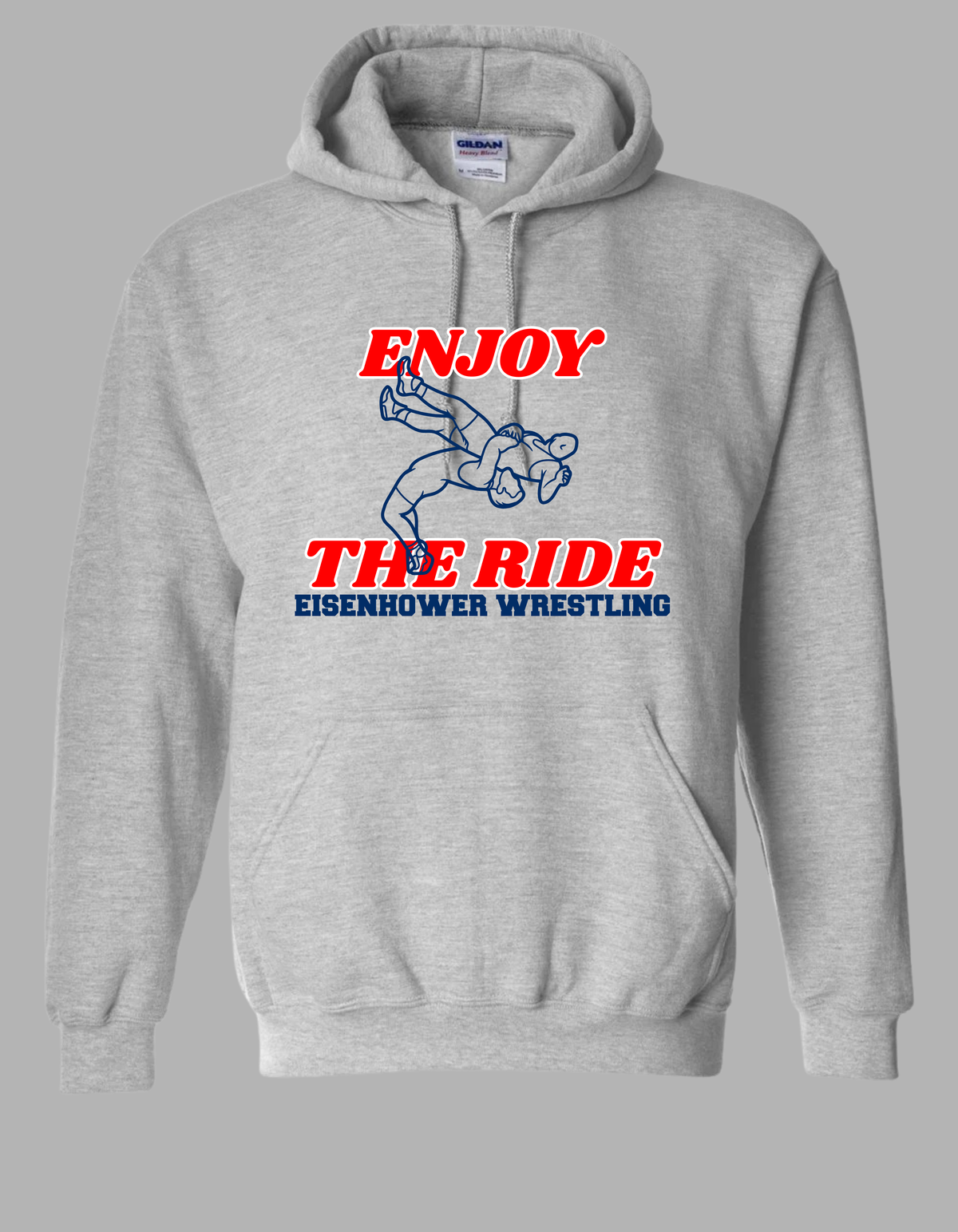 Eisenhower Wrestling Enjoy the Ride Boys Sport Gray hoodie