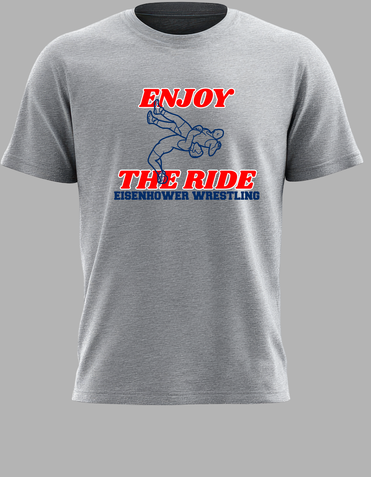 Eisenhower Wrestling Enjoy the Ride Boys Sport Gray tee