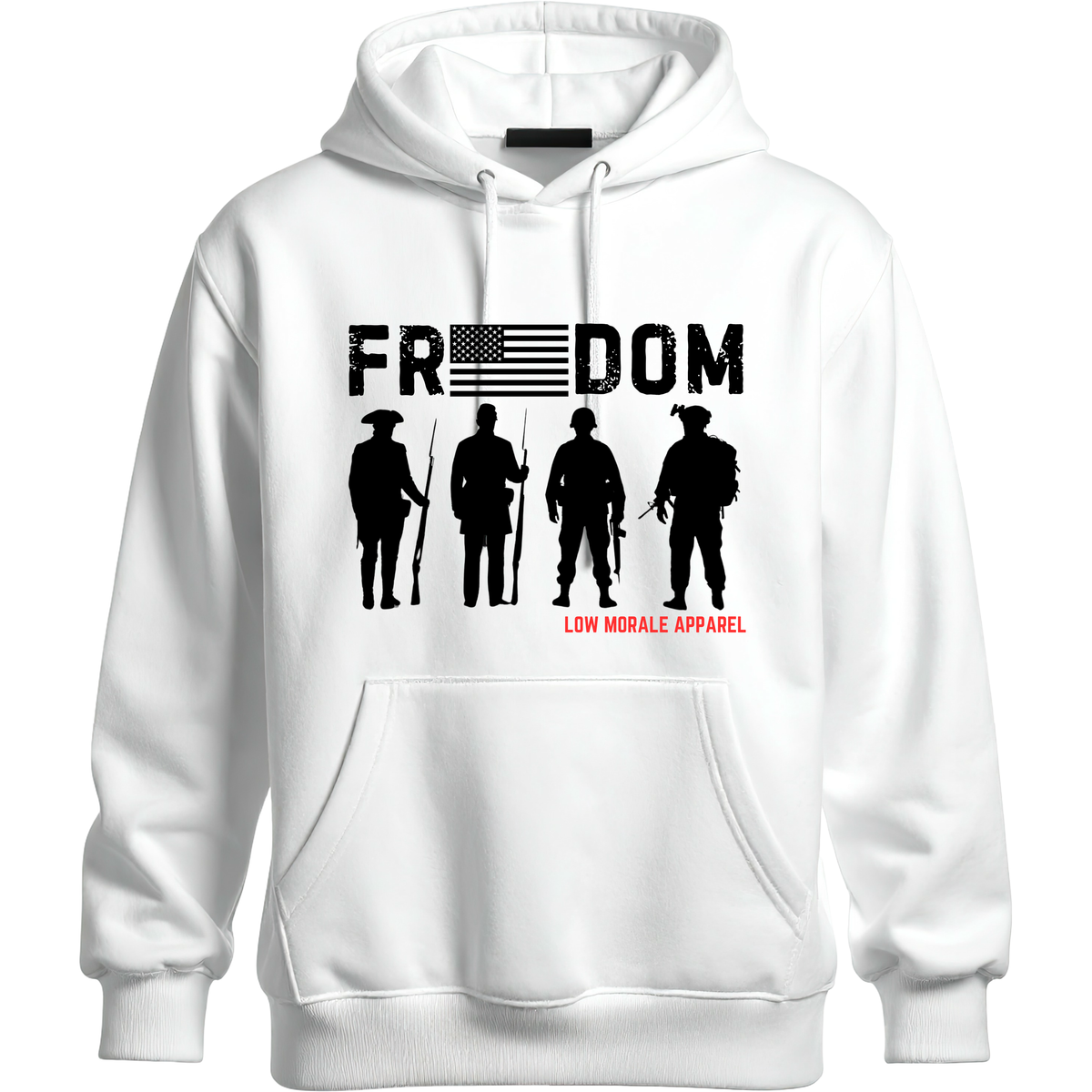 FREEDOM white hoodie mockup