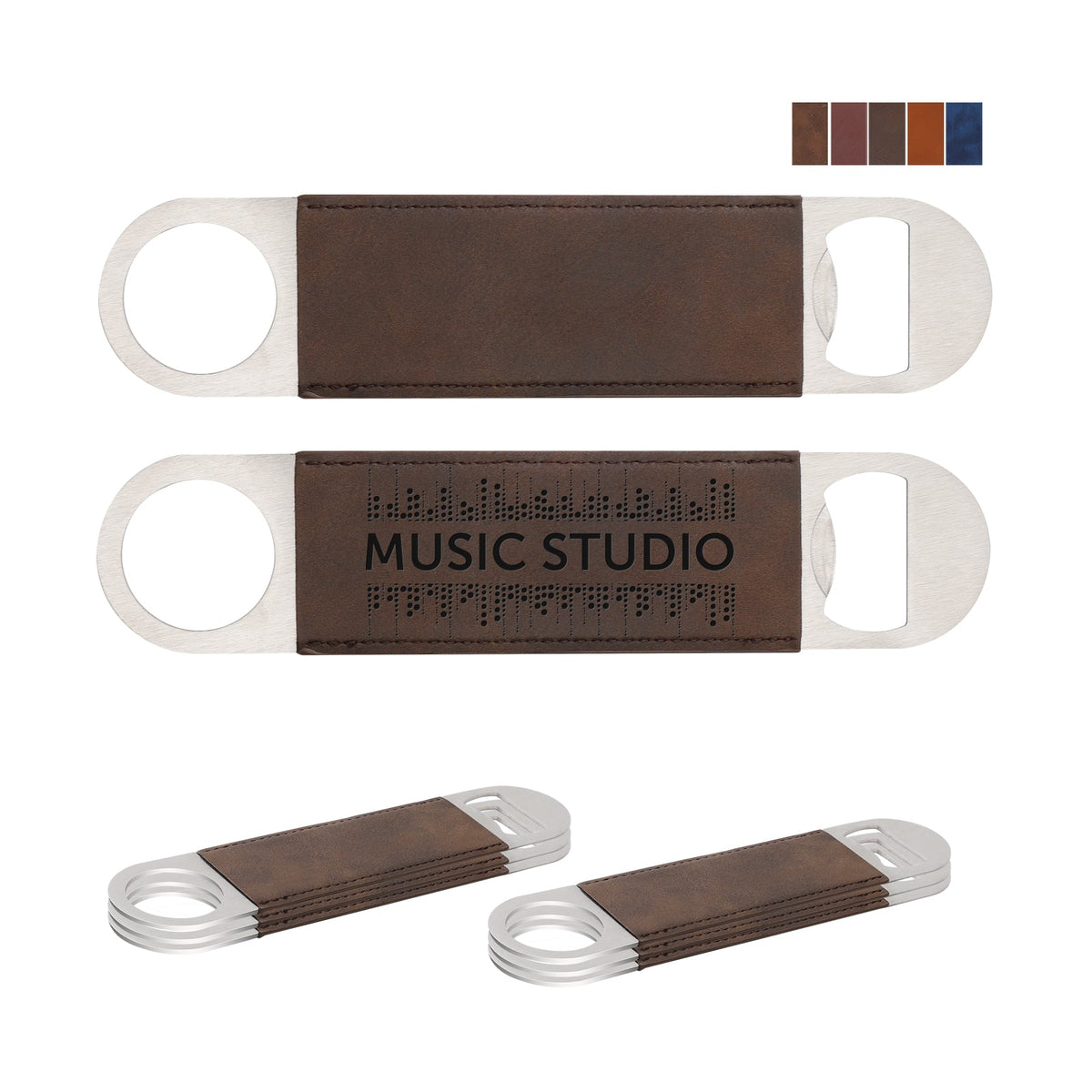 Brown leatherette bottle opener blank