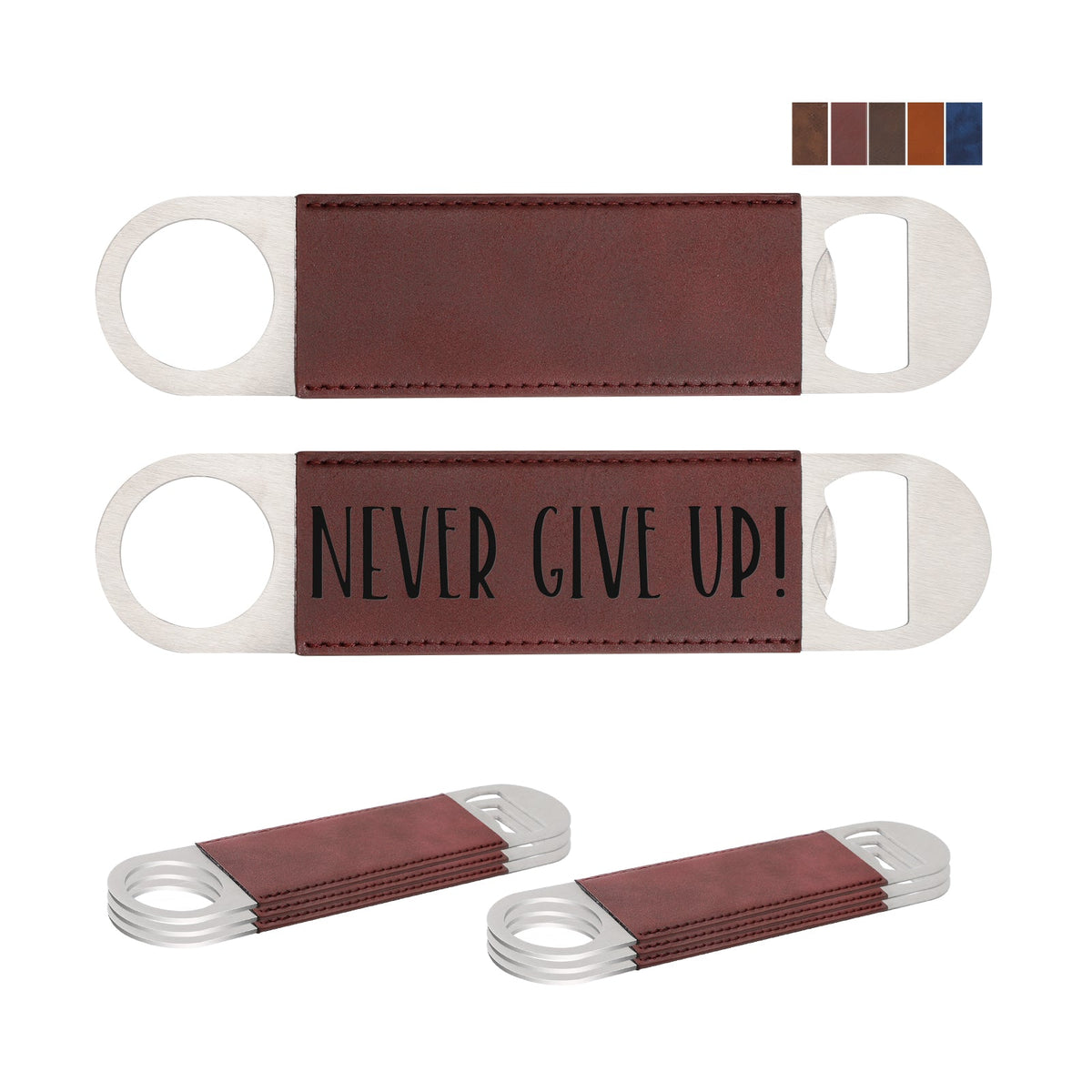 Dark Maroon leatherette bottle opener blank