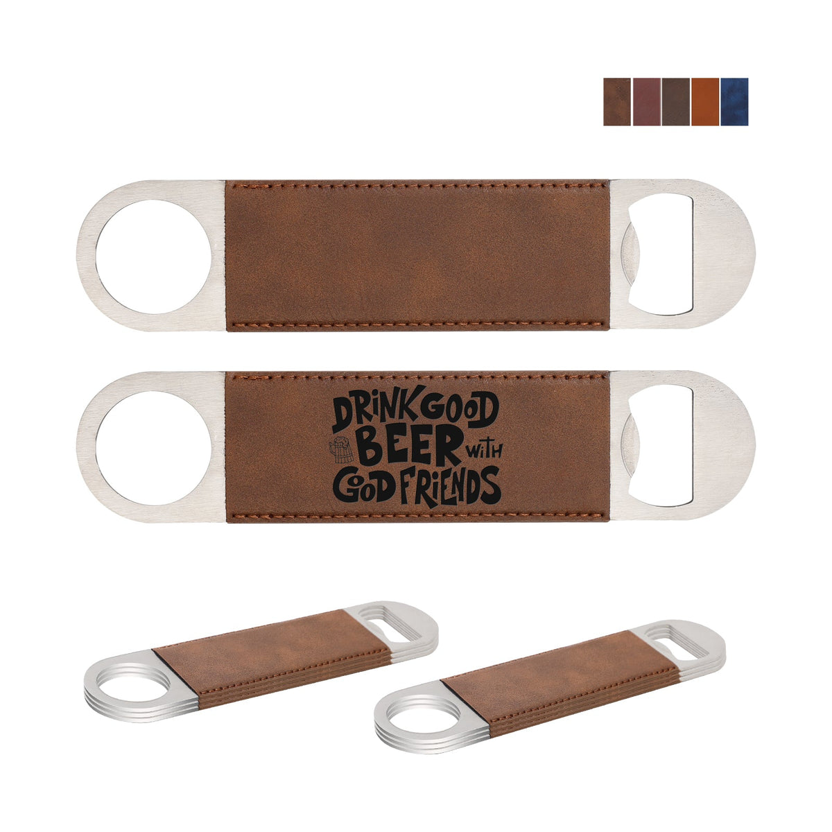 Vintage Brown leatherette bottle opener blank