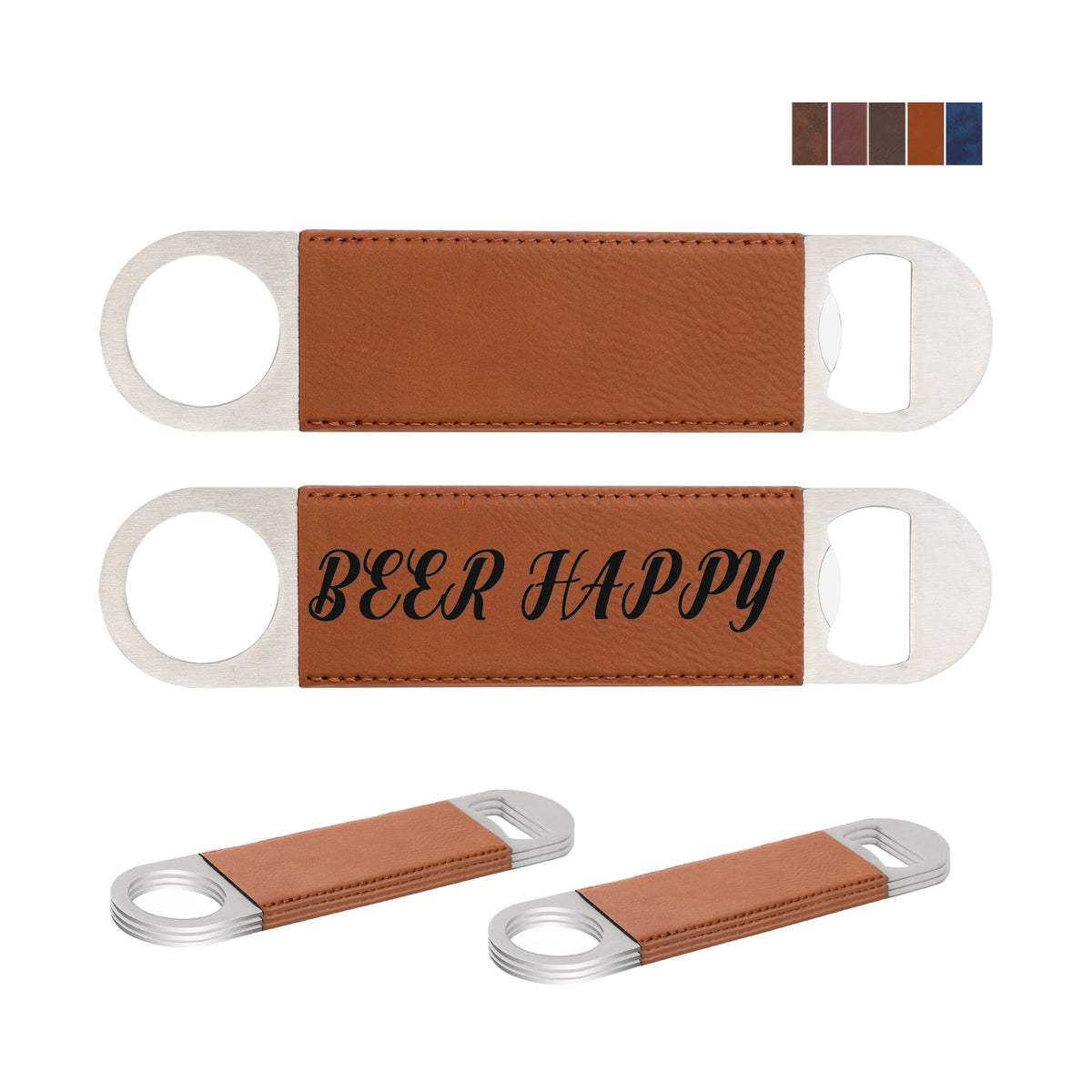 Yellow Brown leatherette bottle opener blank