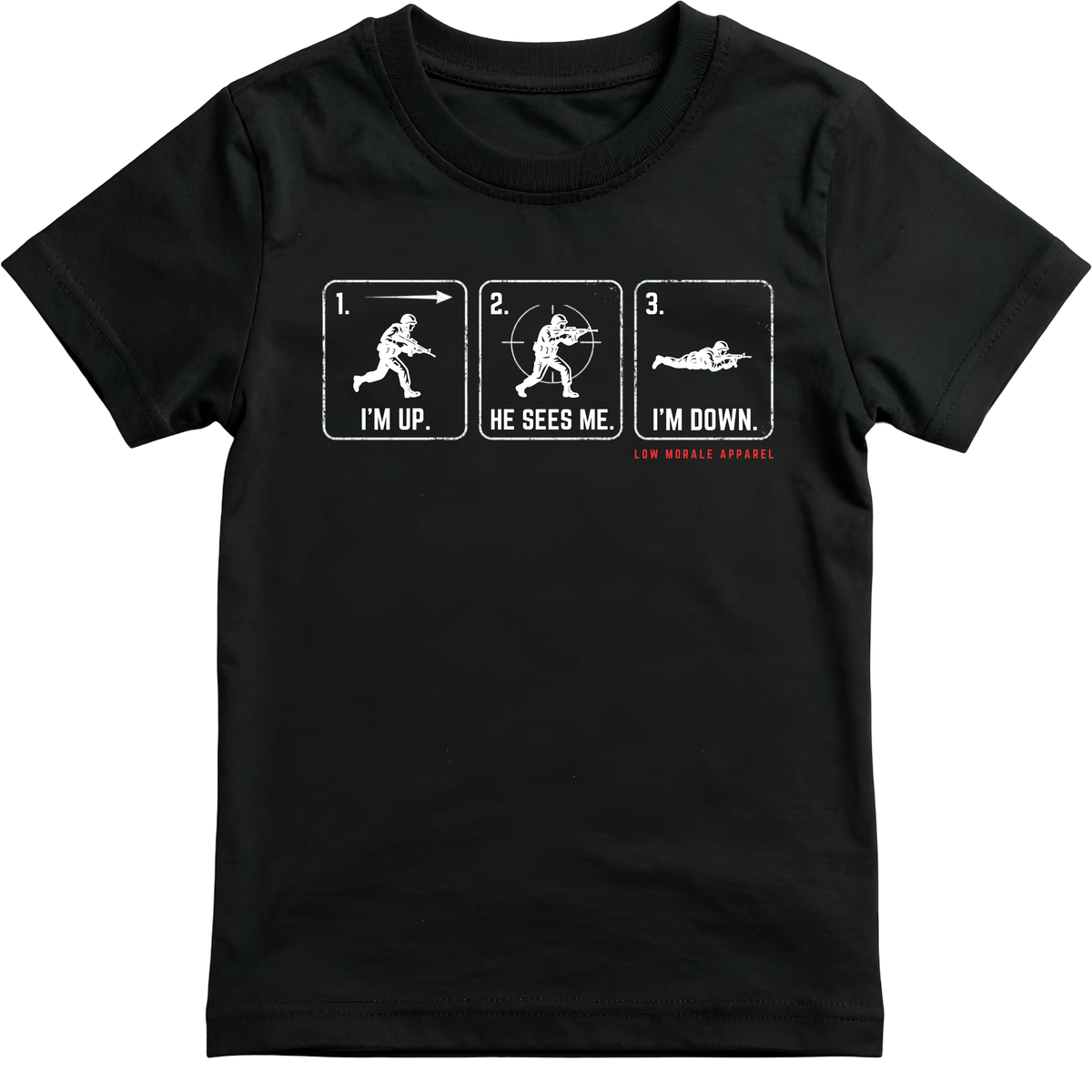 I'm Up. He Sees Me. I'm Down. black tee mockup